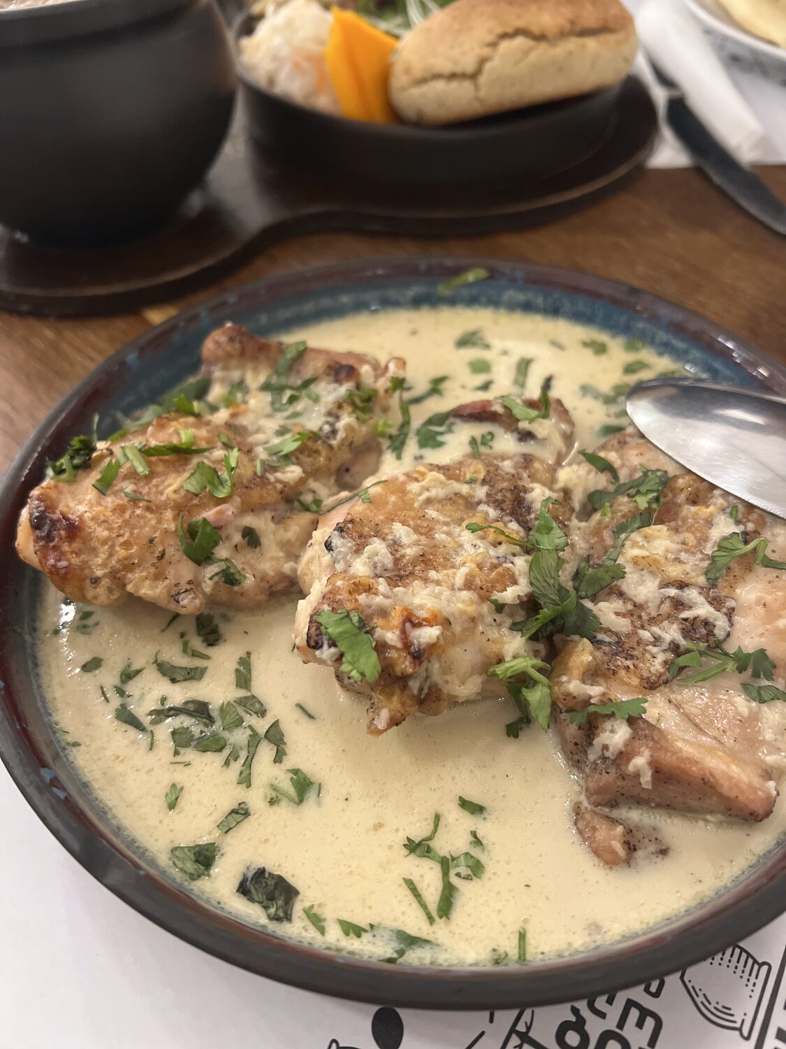 Chicken in a creamy herb sauce