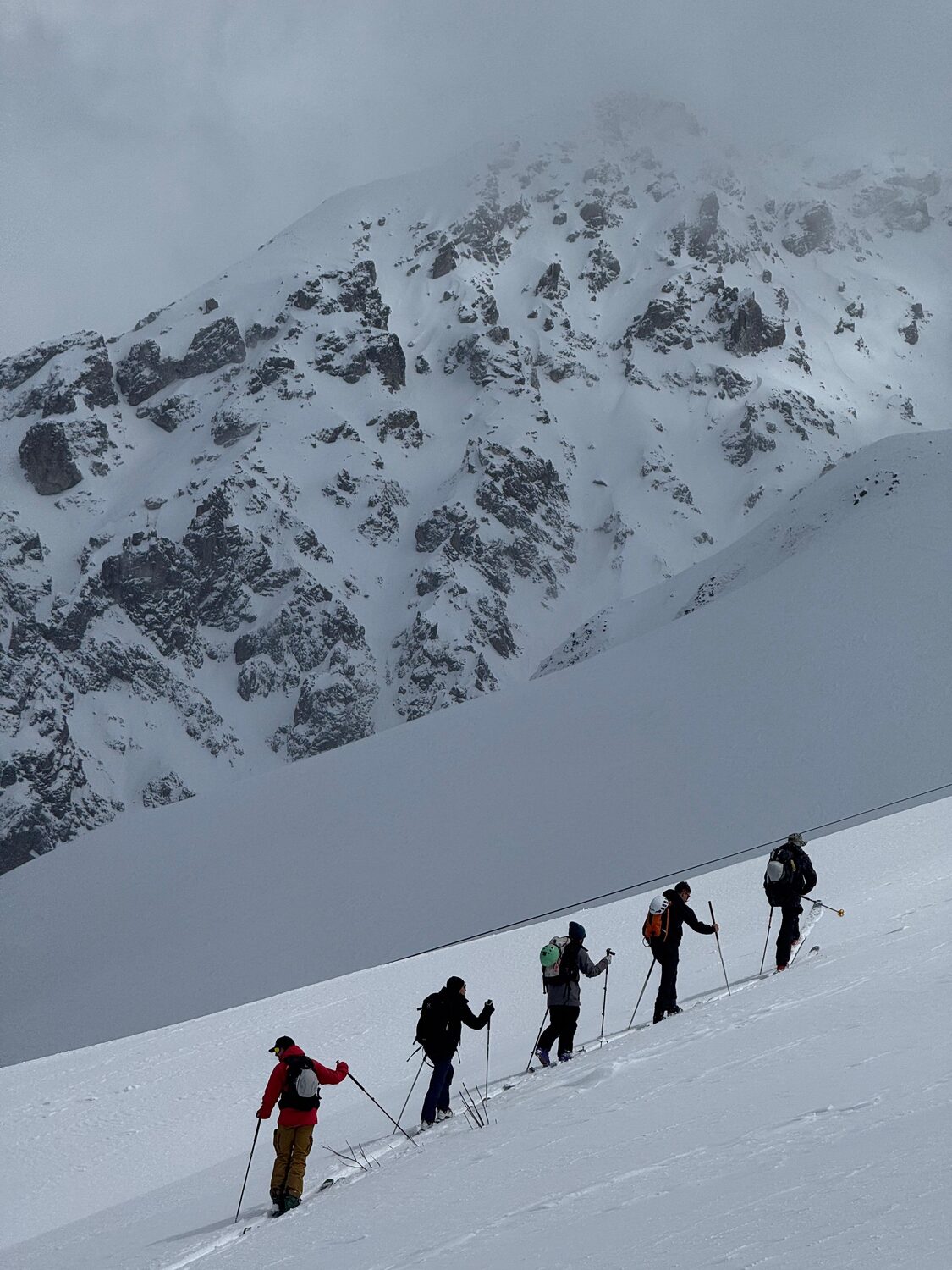 Skinning up a ridge line
